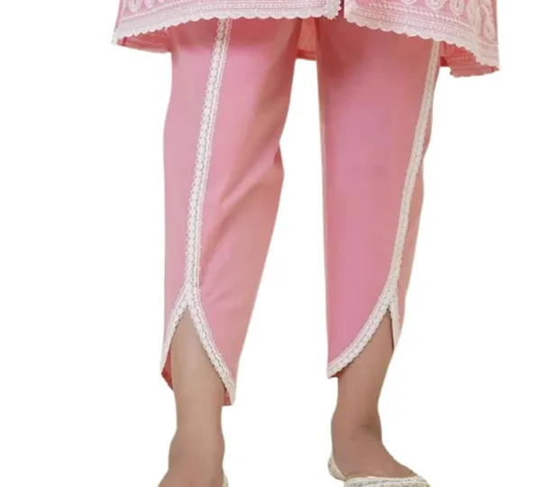 Women'S_Pink_Tulip_Pants_With_Lace